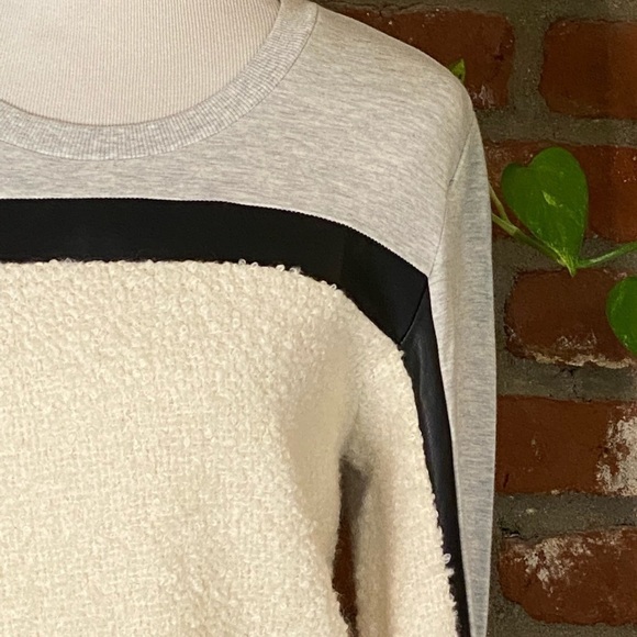 Townsen Mohair Wool Gray Ivory Color Block Sweatshirt Sweater size small - Picture 4 of 8